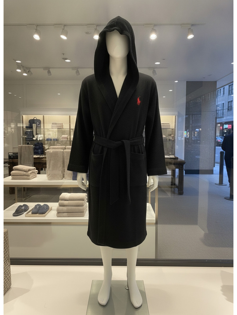 Polo Ralph Lauren Navy Hooded Cotton-Polyester Sleepwear Rob